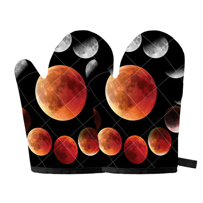 Lunar Eclipse Cycle Print Oven Mitts
