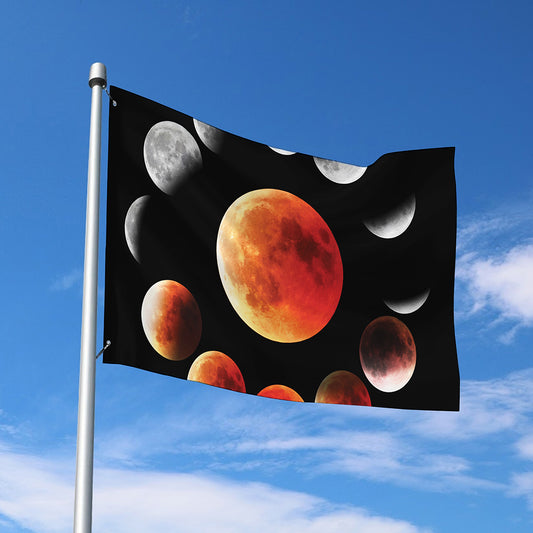 Lunar Eclipse Cycle Print Polyester Flag