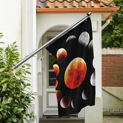 Lunar Eclipse Cycle Print Polyester Flag