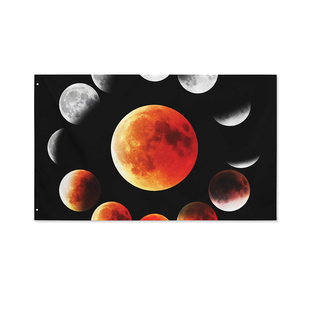 Lunar Eclipse Cycle Print Polyester Flag
