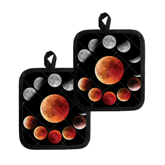 Lunar Eclipse Cycle Print Pot Holders