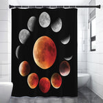 Lunar Eclipse Cycle Print Premium Shower Curtain