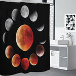 Lunar Eclipse Cycle Print Premium Shower Curtain