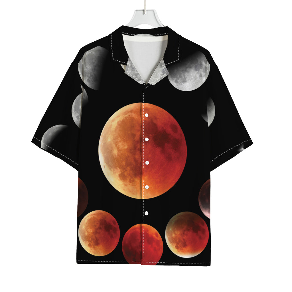 Lunar Eclipse Cycle Print Rayon Hawaiian Shirt