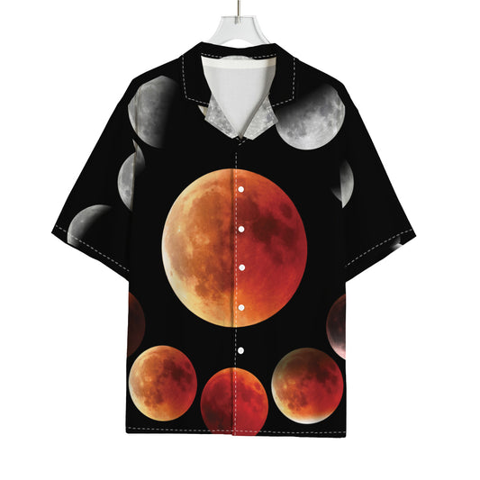 Lunar Eclipse Cycle Print Rayon Hawaiian Shirt