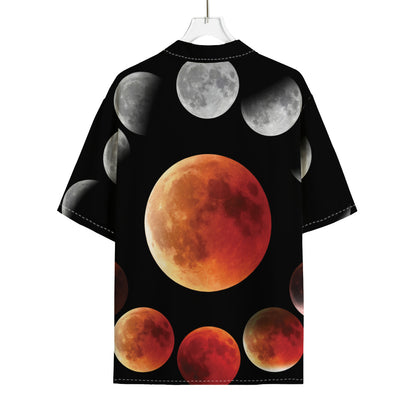 Lunar Eclipse Cycle Print Rayon Hawaiian Shirt