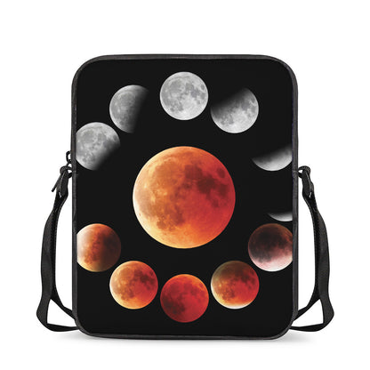 Lunar Eclipse Cycle Print Rectangular Crossbody Bag