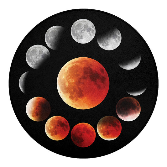 Lunar Eclipse Cycle Print Round Blanket