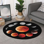 Lunar Eclipse Cycle Print Round Rug
