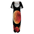 Lunar Eclipse Cycle Print Short Sleeve Long Nightdress