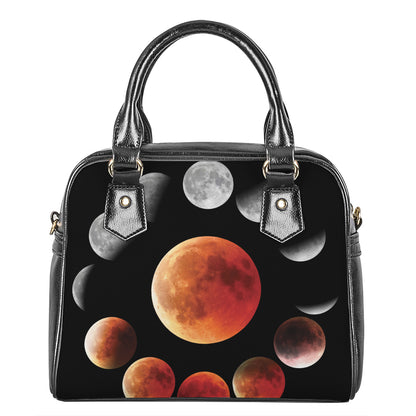 Lunar Eclipse Cycle Print Shoulder Handbag