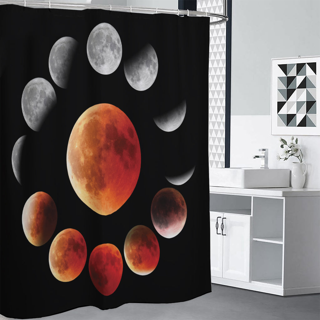 Lunar Eclipse Cycle Print Shower Curtain