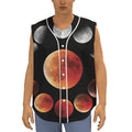 Lunar Eclipse Cycle Print Sleeveless Baseball Jersey