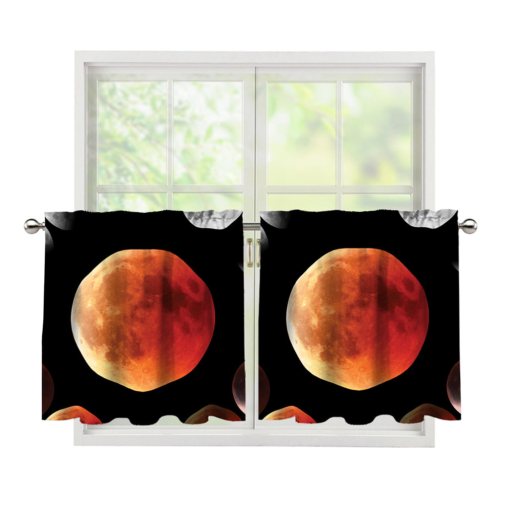 Lunar Eclipse Cycle Print Tier Curtains