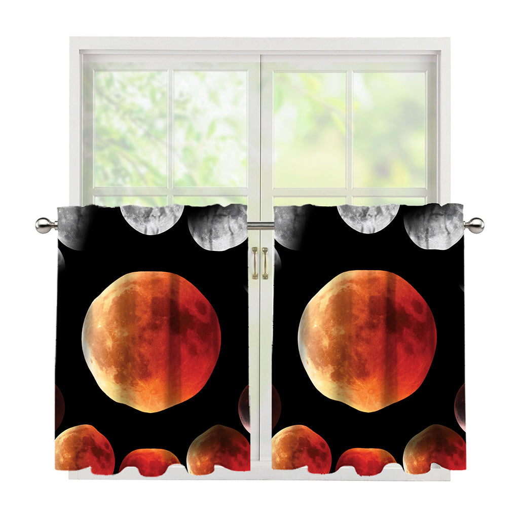 Lunar Eclipse Cycle Print Tier Curtains