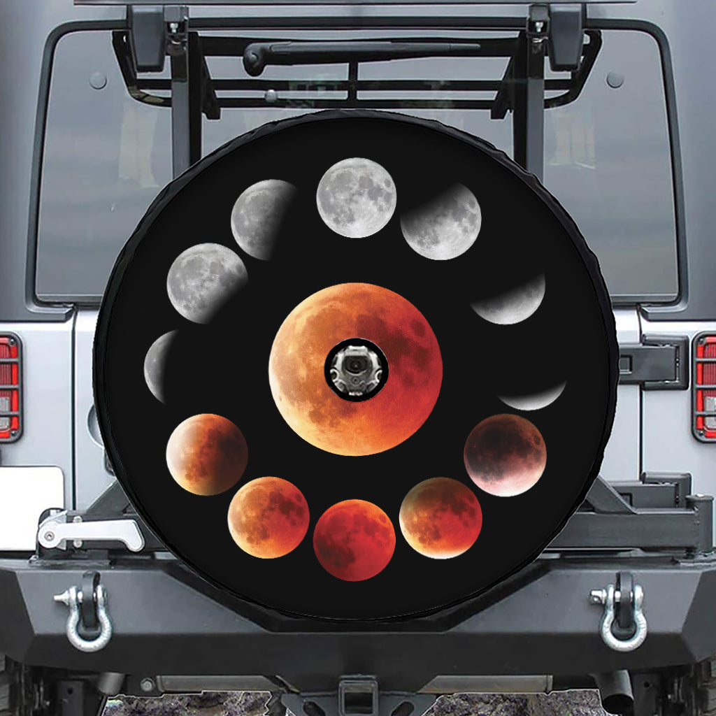 Lunar Eclipse Cycle Print Tire Cover With Camera Hole