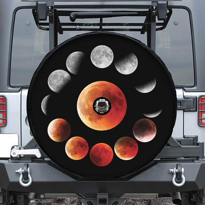 Lunar Eclipse Cycle Print Tire Cover With Camera Hole
