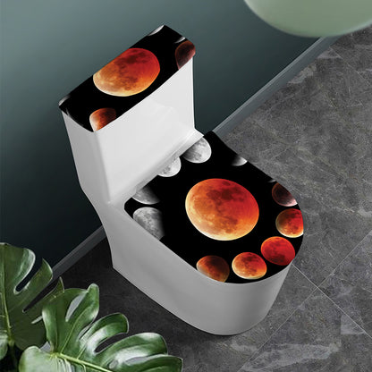 Lunar Eclipse Cycle Print Toilet Lid And Tank Cover Set
