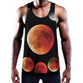 Lunar Eclipse Cycle Print Men's Workout Tank Top