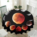 Lunar Eclipse Cycle Print Waterproof Round Tablecloth
