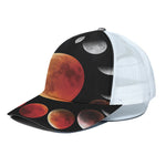 Lunar Eclipse Cycle Print White Mesh Trucker Cap