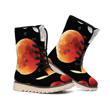 Lunar Eclipse Cycle Print Winter Boots