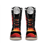 Lunar Eclipse Cycle Print Winter Boots