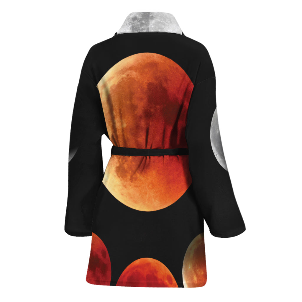 Lunar Eclipse Cycle Print Women's Bathrobe