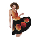 Lunar Eclipse Cycle Print Sleeveless Knee Length Dress
