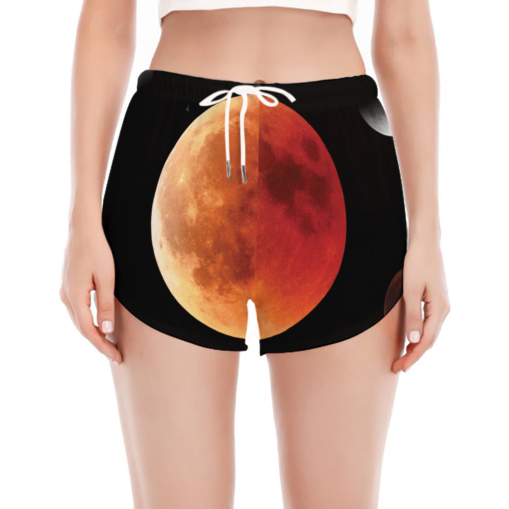 Lunar Eclipse Cycle Print Women's Split Running Shorts