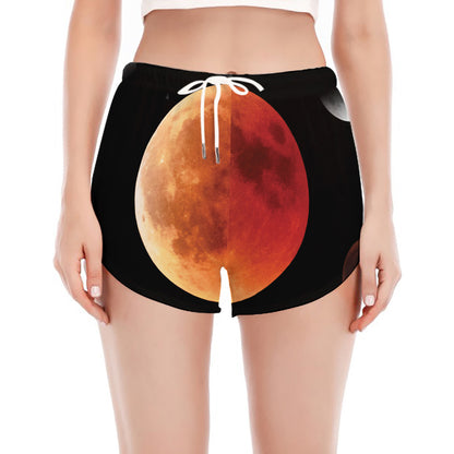 Lunar Eclipse Cycle Print Women's Split Running Shorts