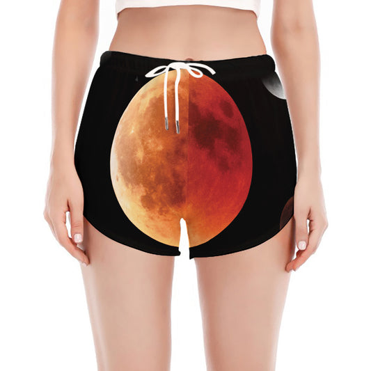 Lunar Eclipse Cycle Print Women's Split Running Shorts