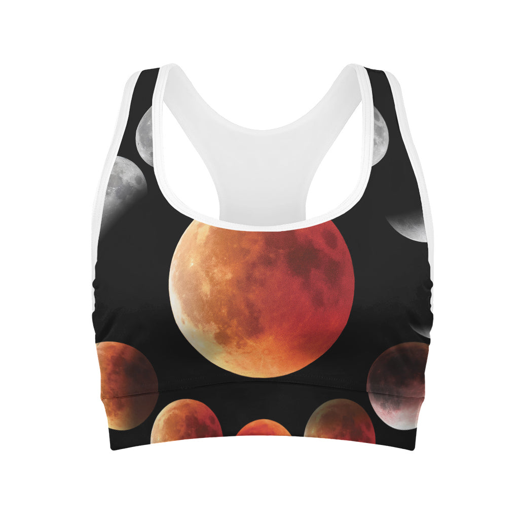 Lunar Eclipse Cycle Print Women's Sports Bra