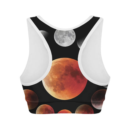 Lunar Eclipse Cycle Print Women's Sports Bra