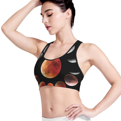 Lunar Eclipse Cycle Print Women's Sports Bra