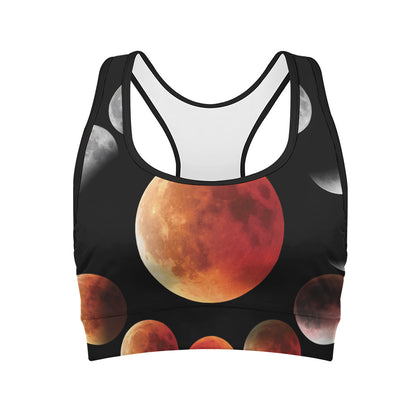 Lunar Eclipse Cycle Print Women's Sports Bra