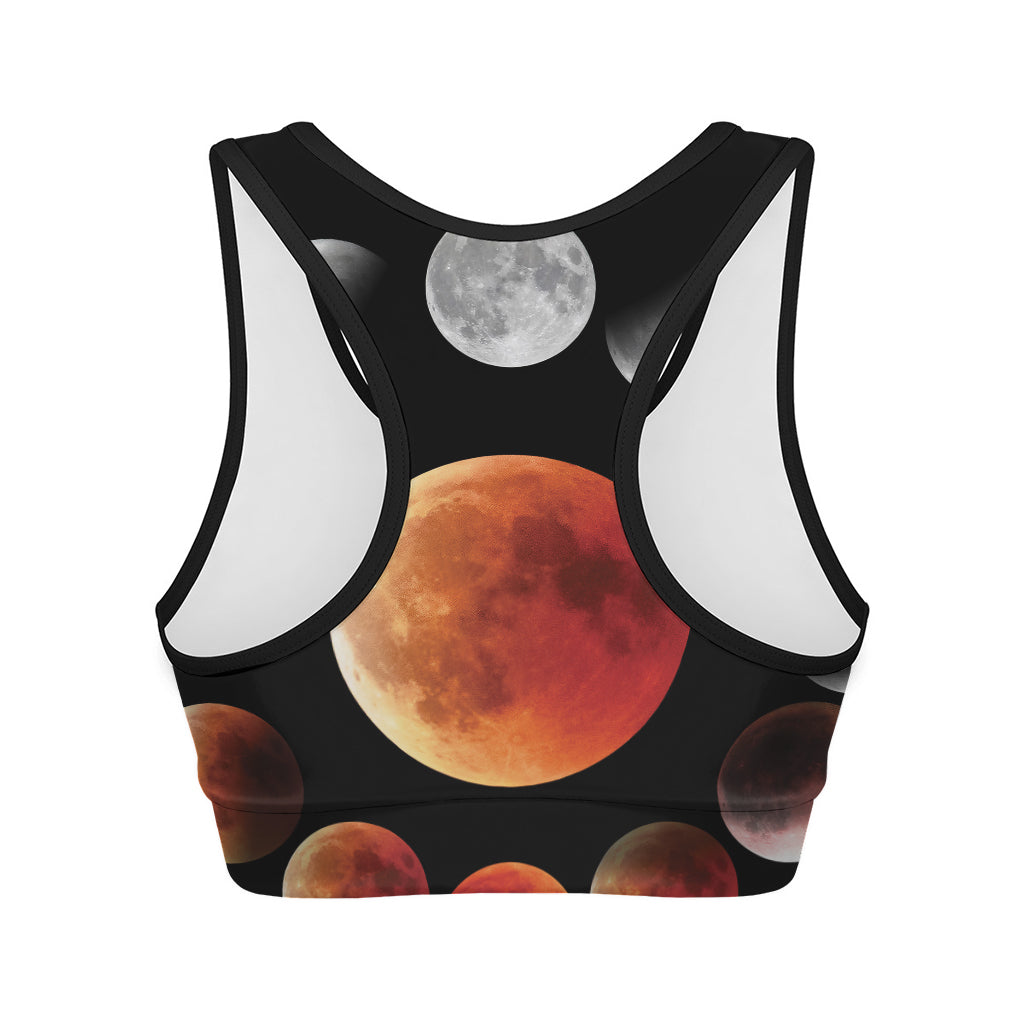 Lunar Eclipse Cycle Print Women's Sports Bra