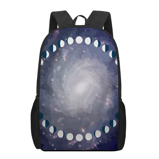 Lunar Phase Cycle Print 17 Inch Backpack