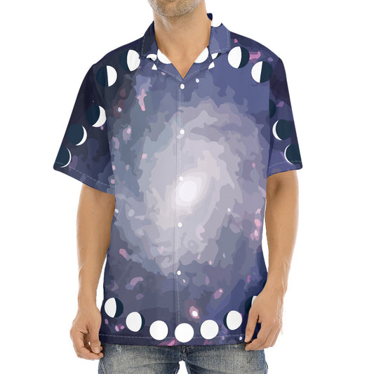 Lunar Phase Cycle Print Aloha Shirt