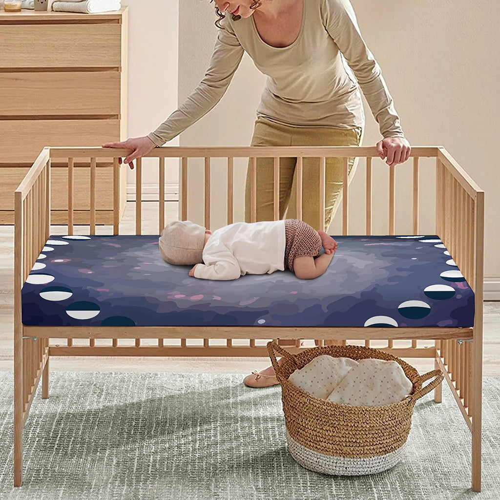 Lunar Phase Cycle Print Baby Crib Sheet