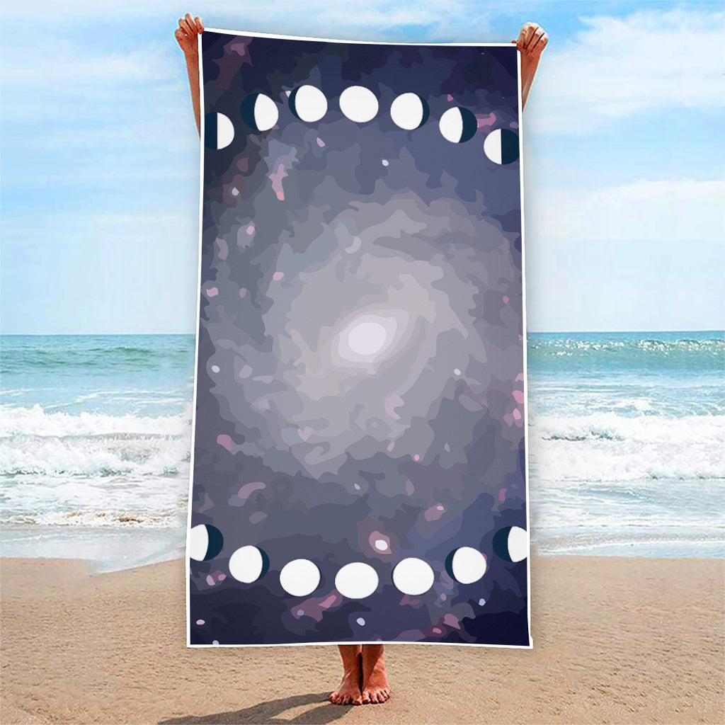 Lunar Phase Cycle Print Beach Towel