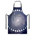 Lunar Phase Cycle Print Bib Apron With Pocket