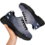 Lunar Phase Cycle Print Black Chunky Shoes