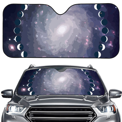 Lunar Phase Cycle Print Car Windshield Sun Shade