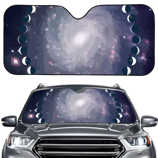 Lunar Phase Cycle Print Car Windshield Sun Shade
