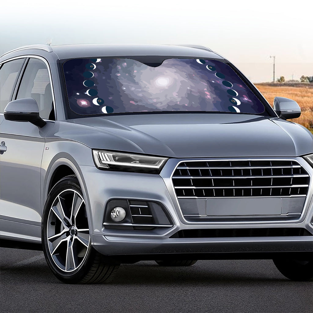 Lunar Phase Cycle Print Car Windshield Sun Shade