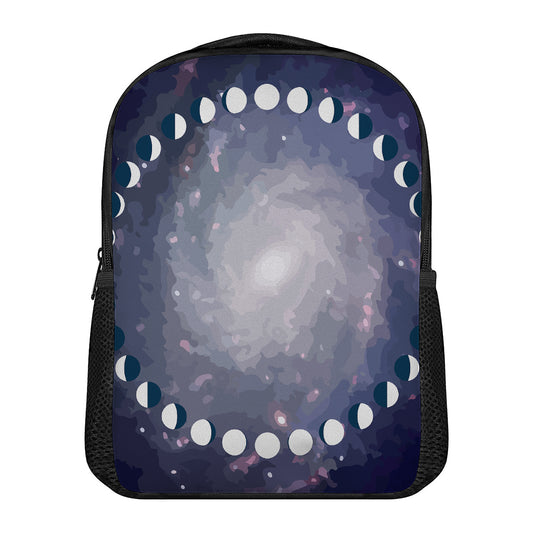 Lunar Phase Cycle Print Casual Backpack