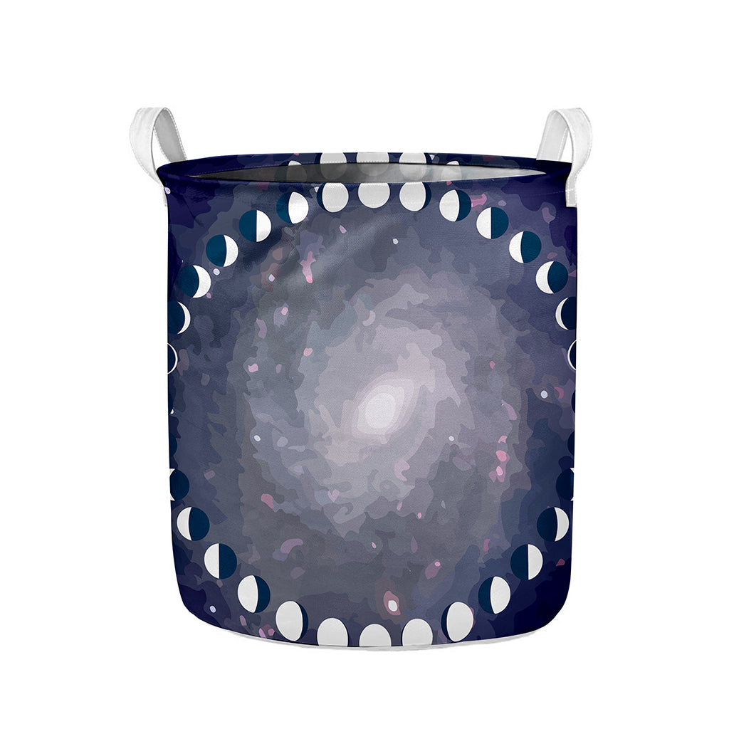 Lunar Phase Cycle Print Collapsible Laundry Basket