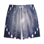 Lunar Phase Cycle Print Cotton Shorts
