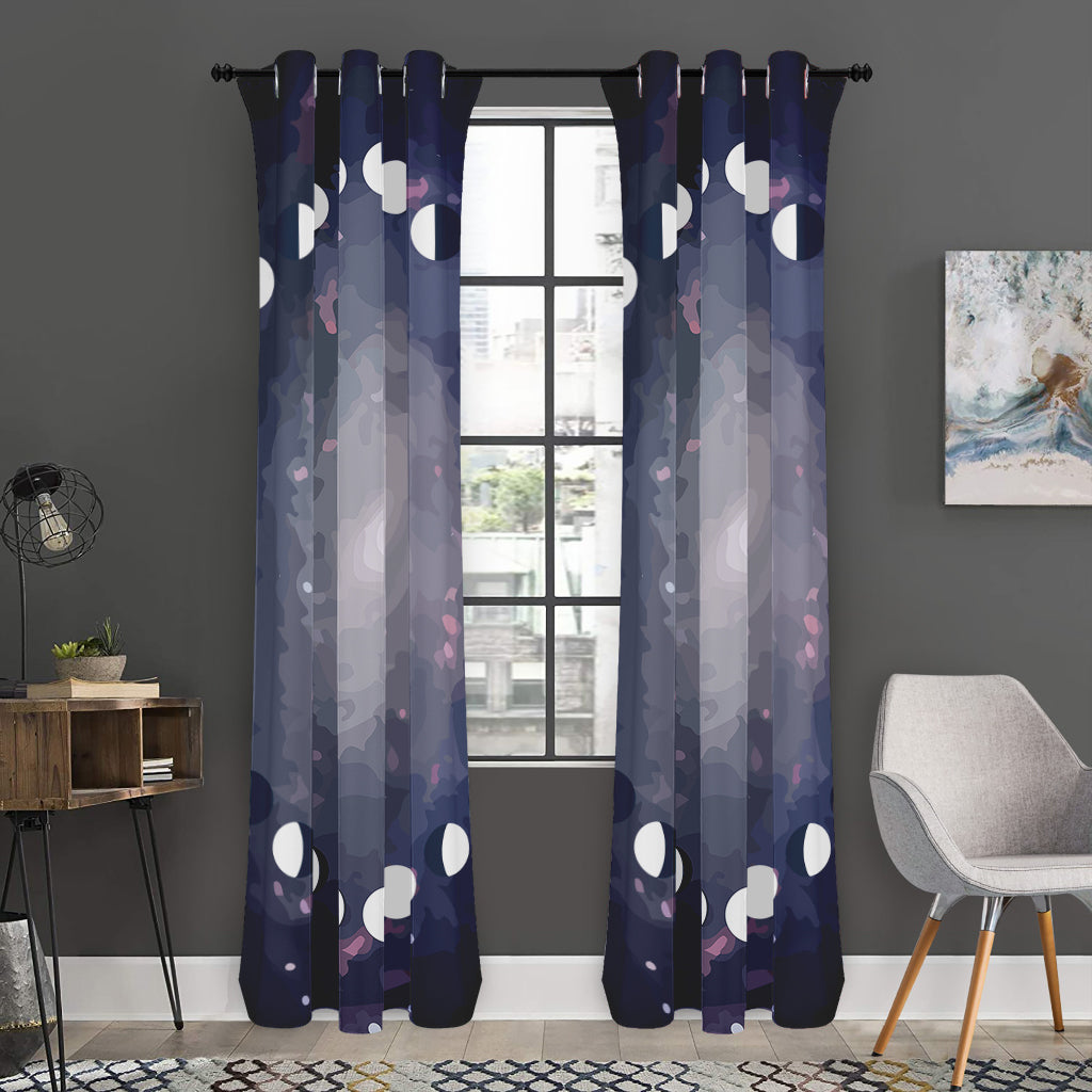Lunar Phase Cycle Print Curtain
